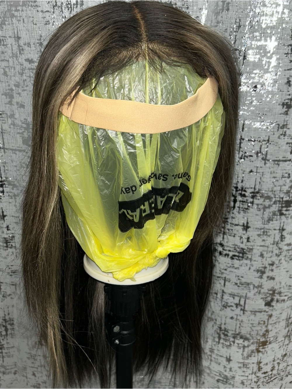 5x5 closure human hair wig with highlights